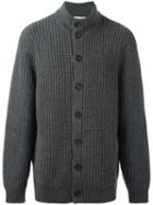 Brunello Cucinelli Ribbed Cardigan, Men's, Size: 48, Grey, Cashmere