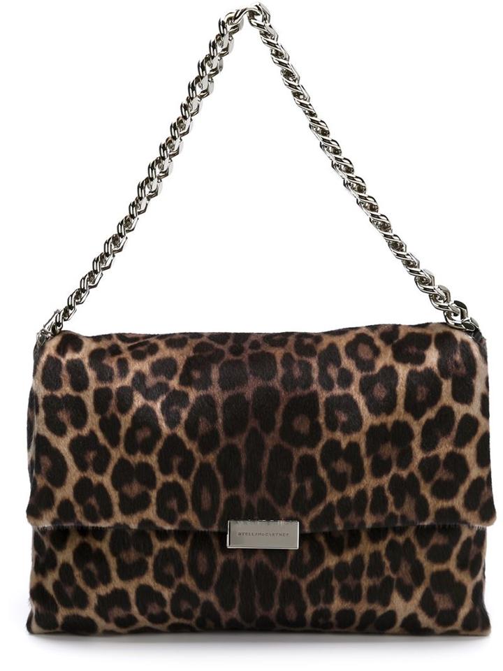 Stella Mccartney 'beckett' Leopard Shoulder Bag