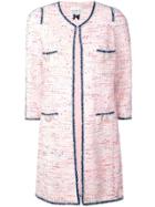 Edward Achour Paris Denim Trimmed Coat - Pink
