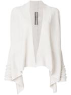 Rick Owens Rib Knit Asymmetric Hem Cardigan - Nude & Neutrals