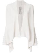 Rick Owens Rib Knit Asymmetric Hem Cardigan - Nude & Neutrals