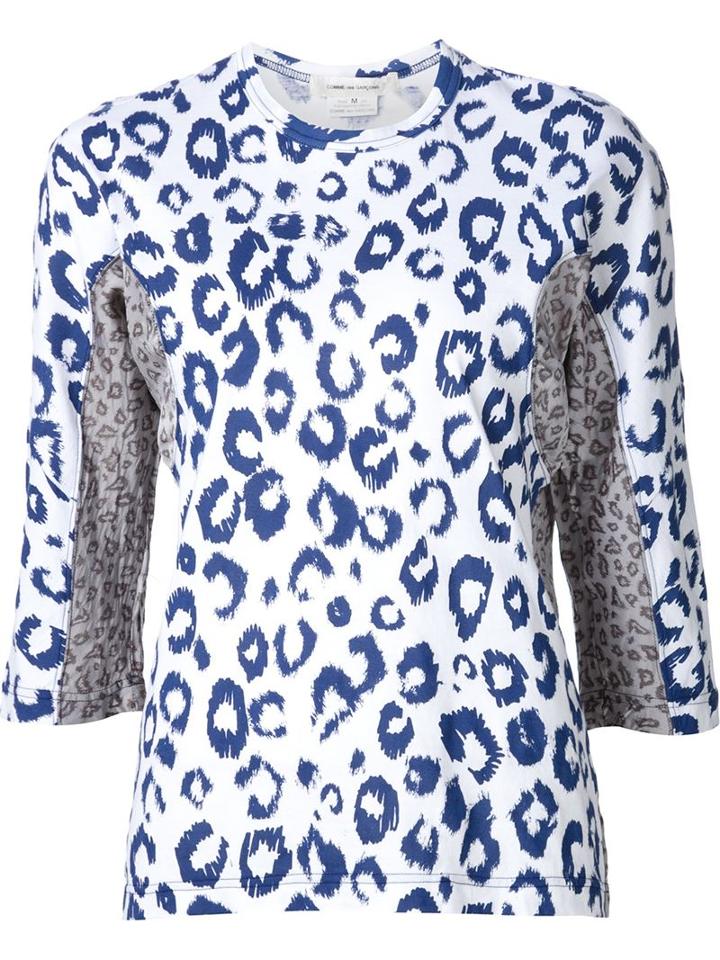 Comme Des Garçons Leopard Print Top, Women's, Size: S, White, Cotton
