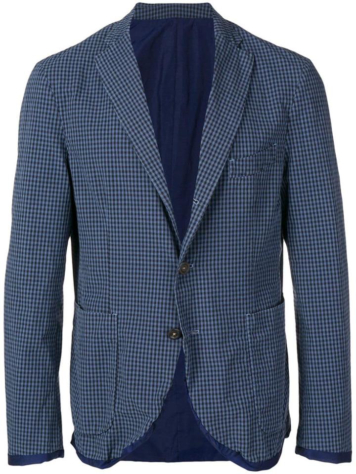 The Gigi Check Blazer - Blue