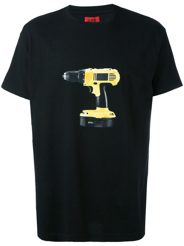 424 Fairfax - Drill-design T-shirt - Men - Cotton - Xl, Black, Cotton