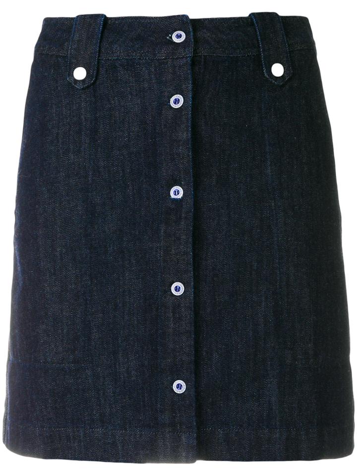 Maison Kitsuné Buttoned Mini Skirt - Blue