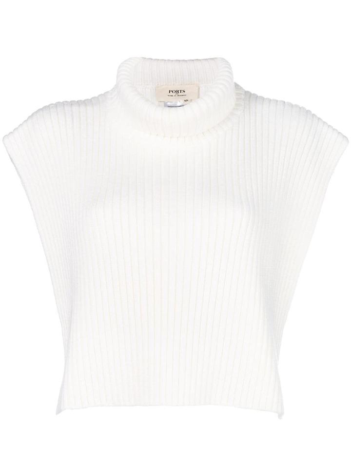 Ports 1961 Turtleneck Cropped Jumper - White