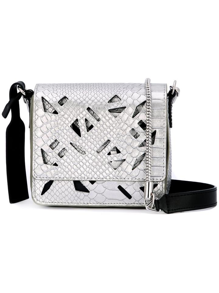 Kenzo Mini 'flying Kenzo' Shoulder Bag, Women's, Grey