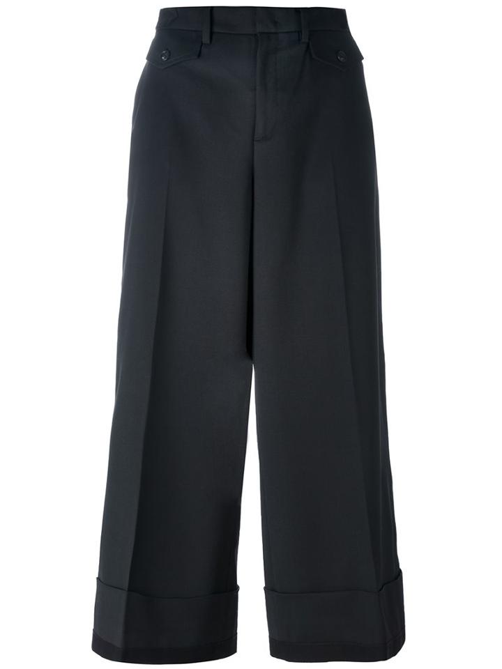 No21 Tailored Cropped Trousers, Women's, Size: 40, Black, Spandex/elastane/virgin Wool