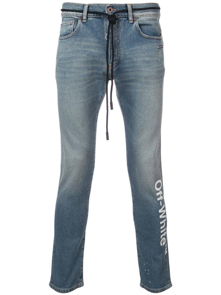 Off-white Skinny Fitted Jeans - Blue