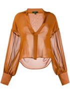 Jejia Sheer Chiffon Blouse - Orange