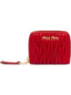 Miu Miu Matelassé Leather Coin Purse - Red