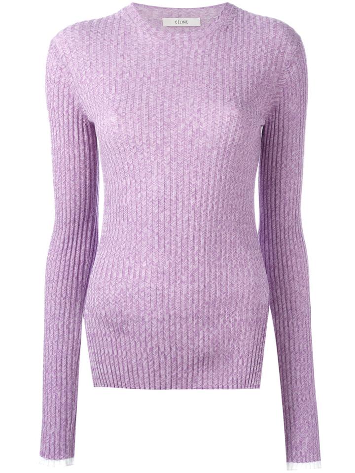 Céline Slit Sides Jumper, Women's, Size: Medium, Pink/purple, Cotton