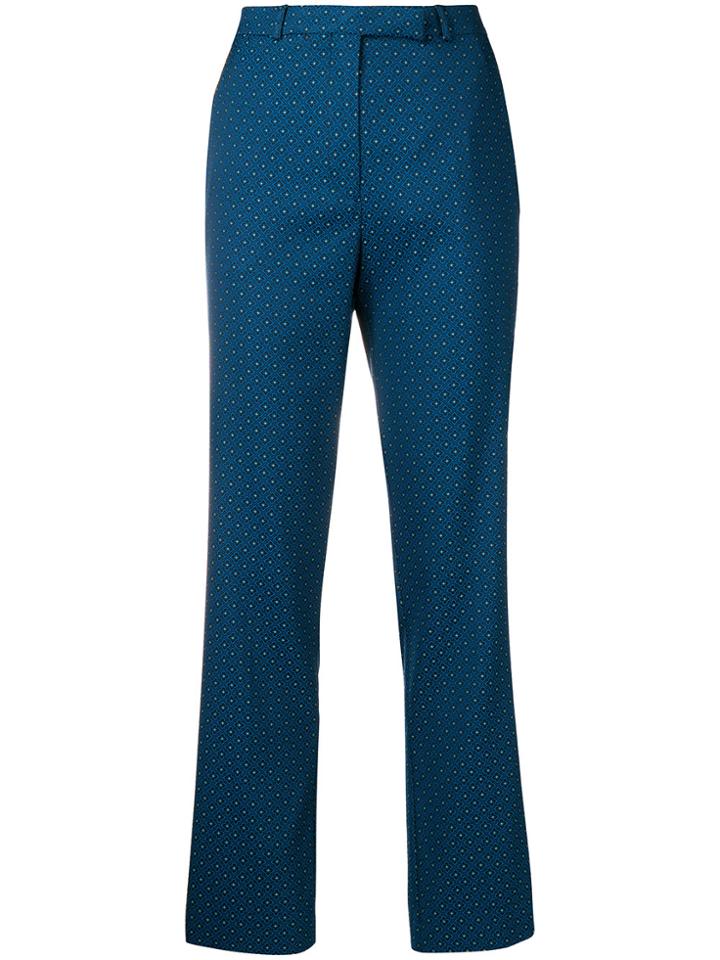 Etro Floral Pattern Tailored Trousers - Blue