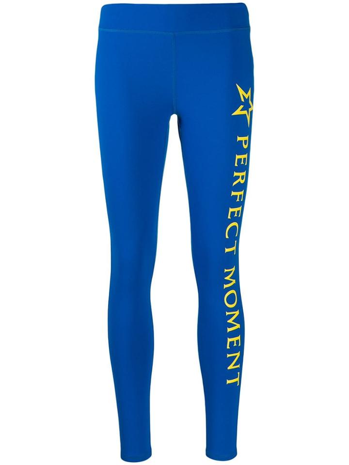 Perfect Moment Logo Printed Leggings - Blue