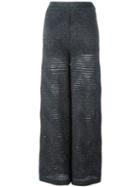 M Missoni Knitted Trousers, Women's, Size: 40, Grey, Polyamide/metallic Fibre/polyester
