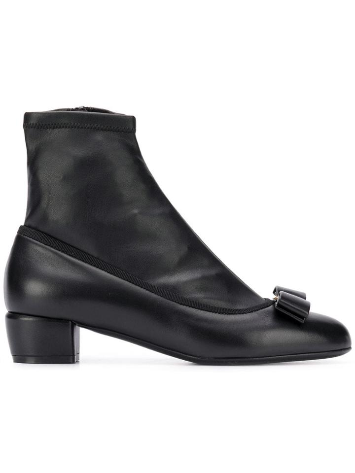 Salvatore Ferragamo Vara Bow Boots - Black