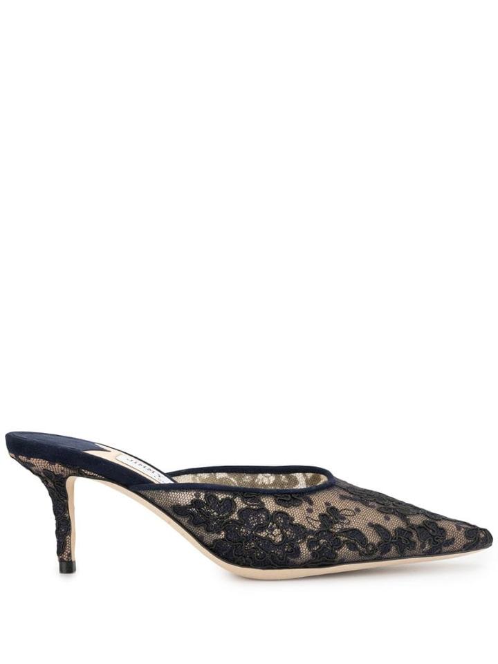Jimmy Choo Pointed Laced Mules - Blue