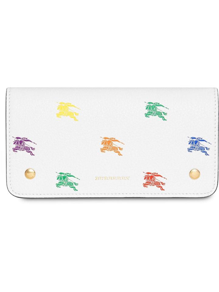 Burberry Ekd Leather Phone Wallet - White