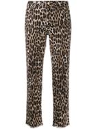 Michael Michael Kors Leopard Print Cropped Jeans - Neutrals