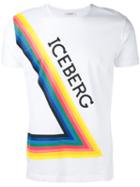 Iceberg Triangle Print T-shirt, Men's, Size: Medium, White, Cotton