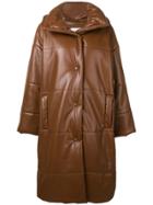 Nanushka Long Hooded Jacket - Brown