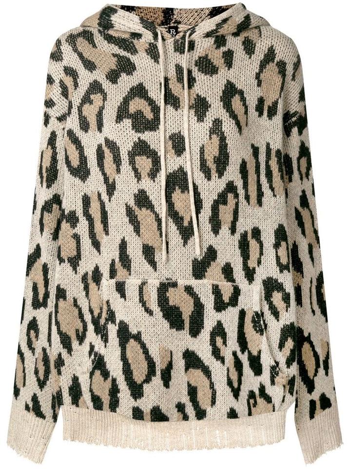 R13 Leopard Print Hooded Sweater - Neutrals