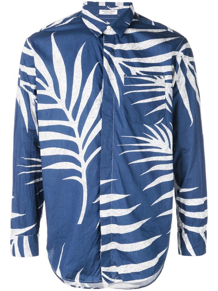 Engineered Garments Leaf Print Long-sleeve Shirt - Blue