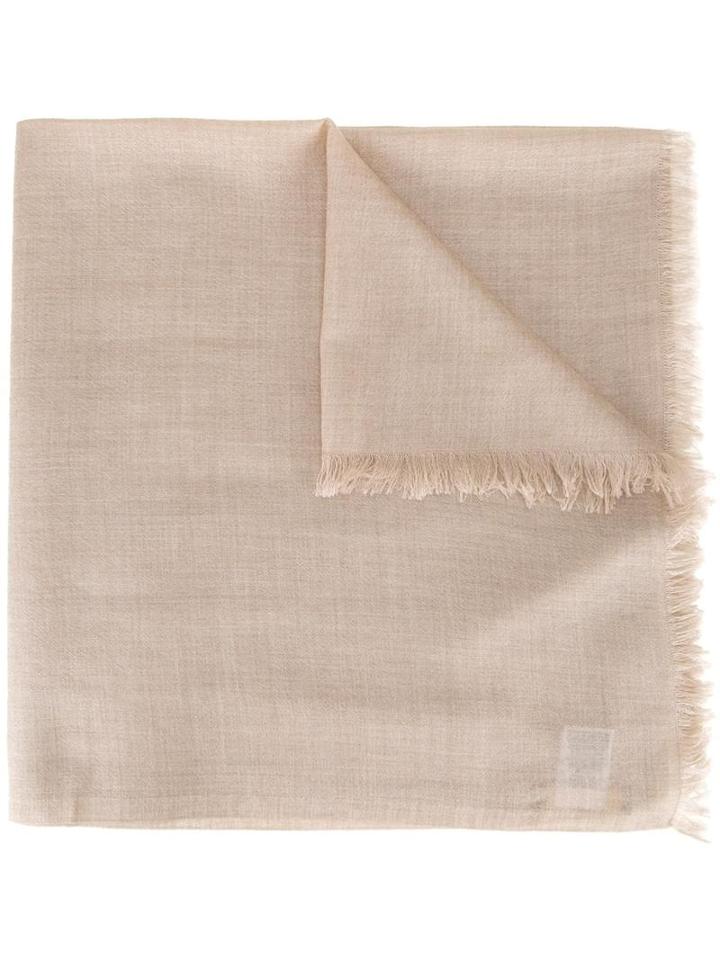 Cruciani Raw Edge Scarf, Women's, Brown, Cashmere/silk