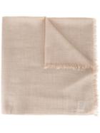 Cruciani Raw Edge Scarf, Women's, Brown, Cashmere/silk