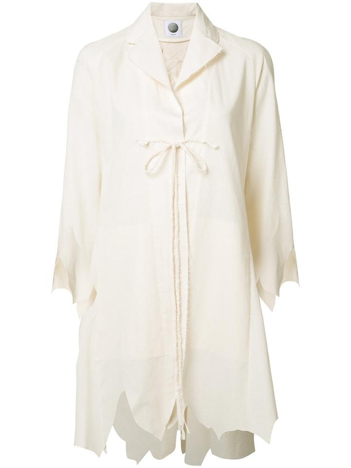 Aganovich Tie Front Jacket, Size: 36, White, Cotton