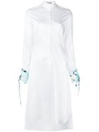 Teija Contrast Cuffs Shirt Dress - White