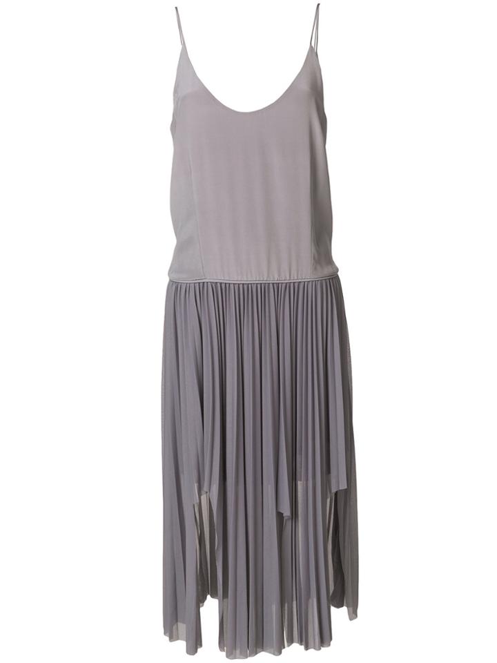 Erika Cavallini Pleated Asymmetric Dress - Grey