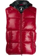 Save The Duck Hooded Padded Gilet - Red