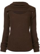 Muller Of Yoshiokubo Long-sleeve Fitted Sweater - Brown