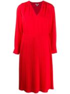 Kenzo Pleated Midi Dress - Red