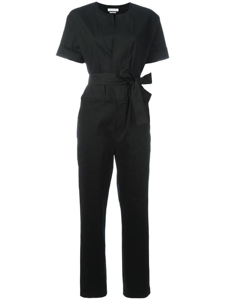 Isabel Marant Étoile Belted Jumpsuit, Women's, Size: 40, Black, Cotton/linen/flax/polyamide/spandex/elastane
