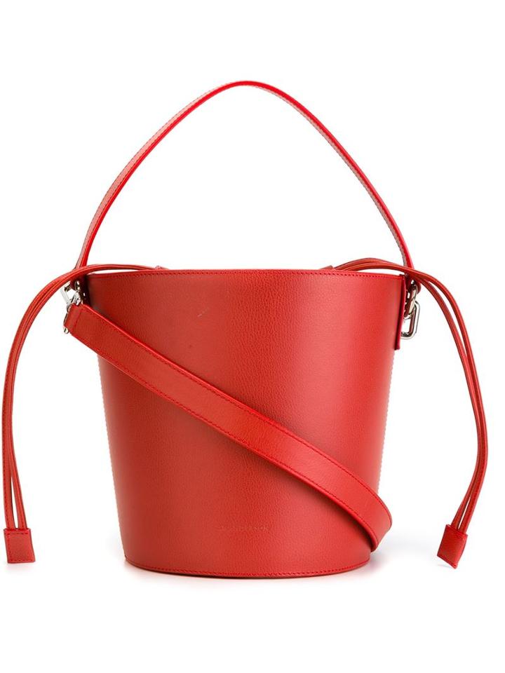 J.w. Anderson Structured Bucket Tote, Women's, Red, Calf Leather