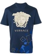 Versace Medusa T-shirt, Men's, Size: Xxl, Blue, Cotton