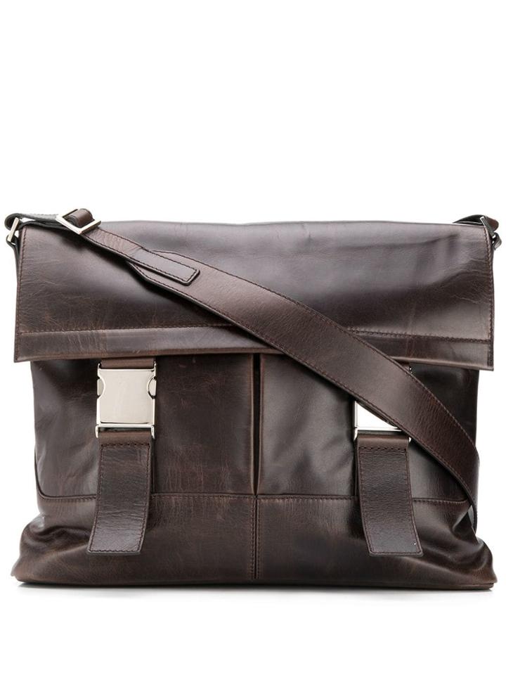 Orciani Foldover Shoulder Bag - Brown