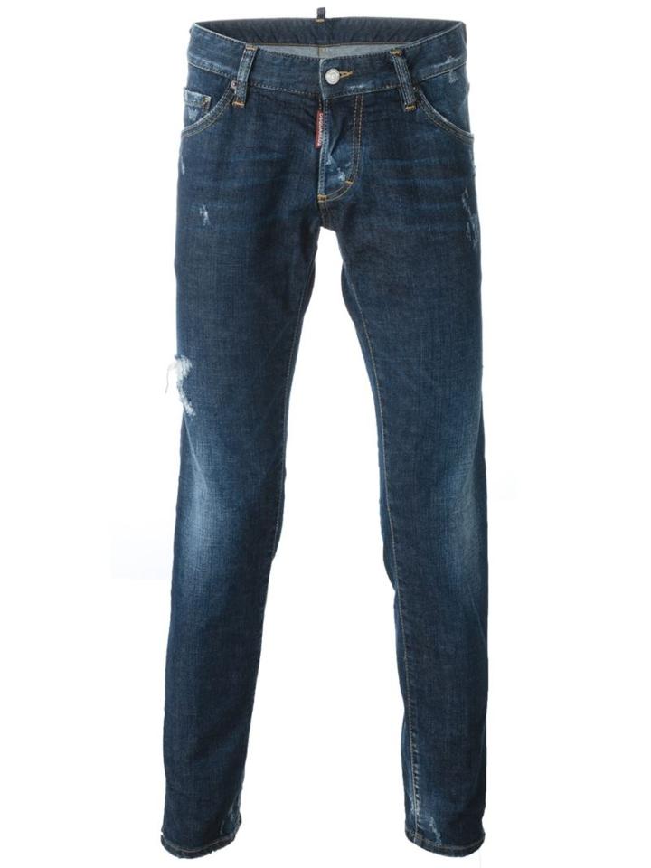 Dsquared2 Clement Jeans, Men's, Size: 44, Blue, Cotton/spandex/elastane/calf Leather