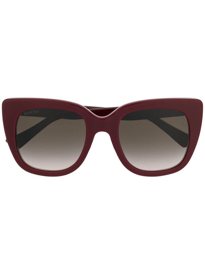 Gucci Eyewear Classic Mass-shape Sunglasses - Red