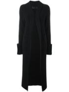 Haider Ackermann Ribbed Long Cardi-coat, Women's, Size: Medium, Black, Nylon/mohair/wool/spandex/elastane