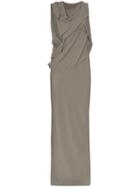 Rick Owens Gathered Cowl-neck Evening Gown - Grey