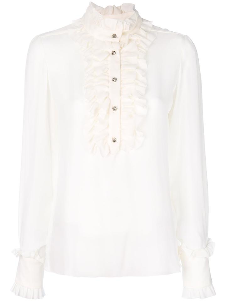 Dondup Ruffled Front Blouse - Nude & Neutrals