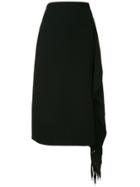 Tibi Draped Fringe Skirt - Black