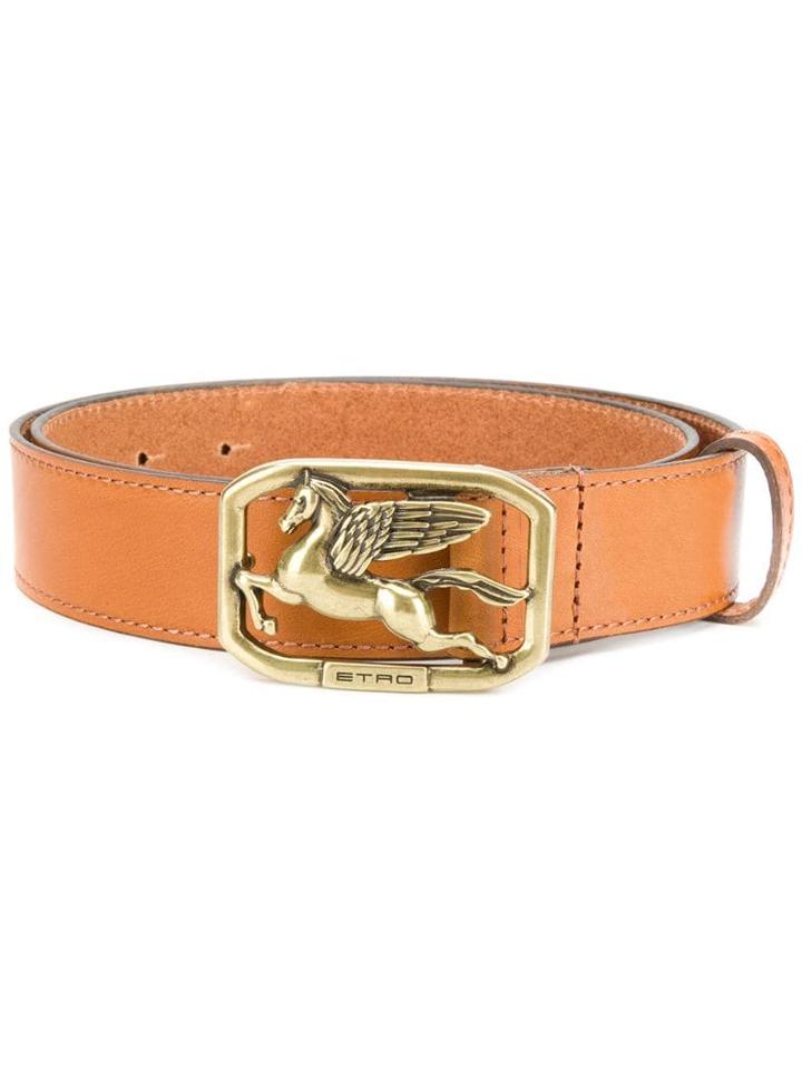 Etro Pegasus Buckle Belt - Brown