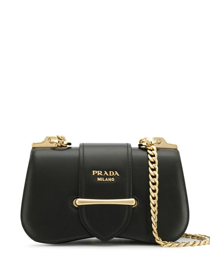 Prada Sidonie Saffiano Shoulder Bag - Black