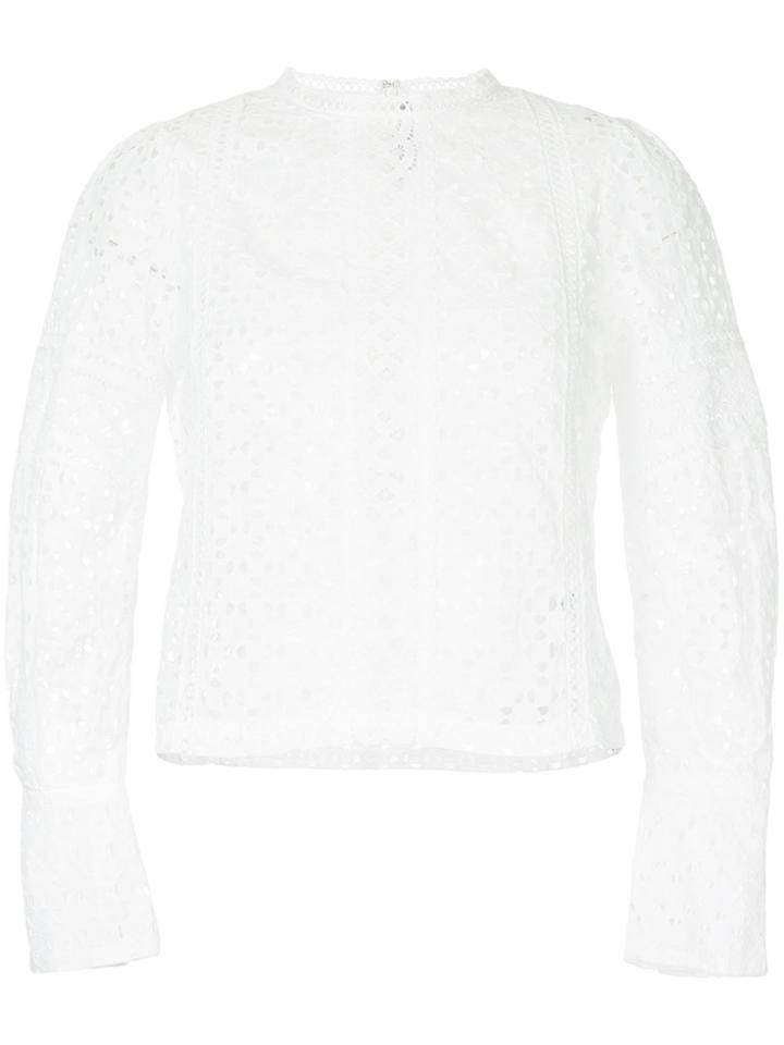Aula Embroidered Blouse - White