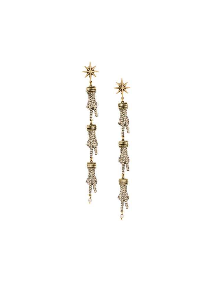 Gucci Hand Pendant Clip On Earrings - Metallic