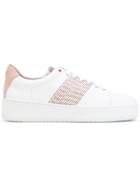 Agnona Embroidered Stripe Sneakers - White